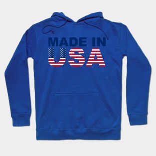 Made in USA text with USA flag Hoodie